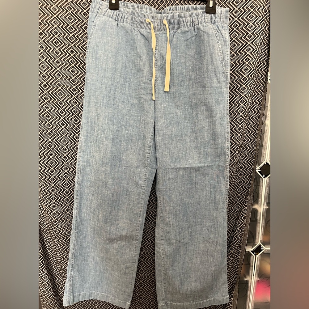 L.L. Bean Light Blue Striped Pants